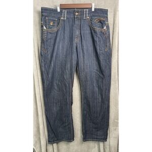 Rocawear y2k grunge punk baggy wide leg embroidered skater Blue Denim See Pics